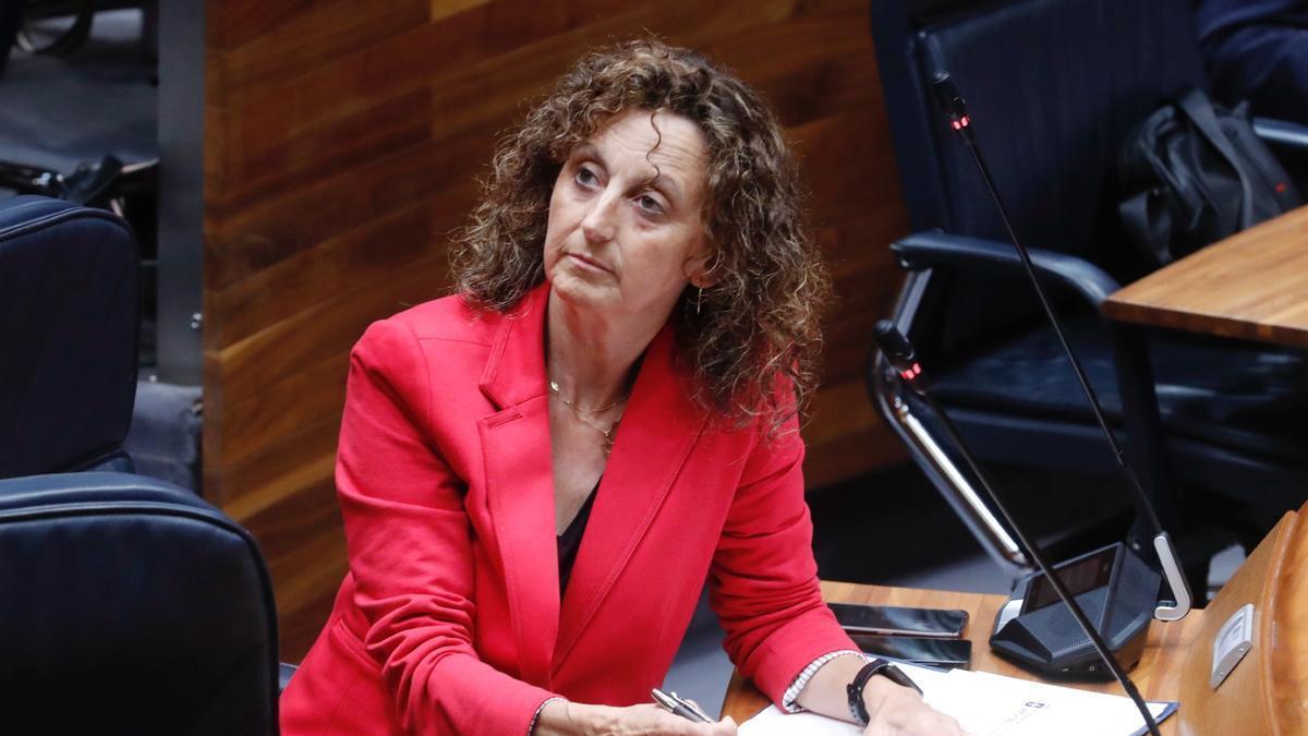 Eva Ledo, en la Junta General del Principado.