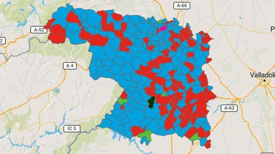 Mapa político de Zamora, por municipios.