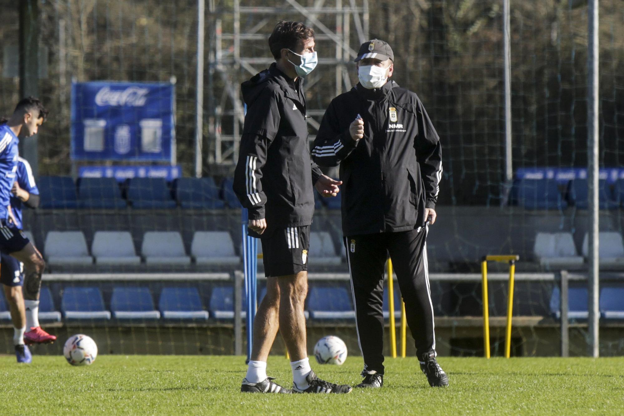 El último entrenamiento del Oviedo antes de recibir al Fuenlabrada