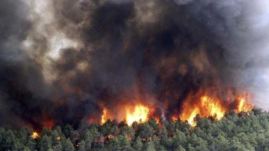 Imagen del incendio en la sierra madrileña.