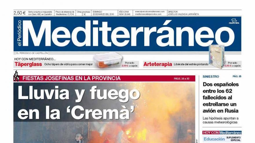 Castellón supera los 4.000 festejos de bous, hoy en la portada del Periódico Mediterráneo