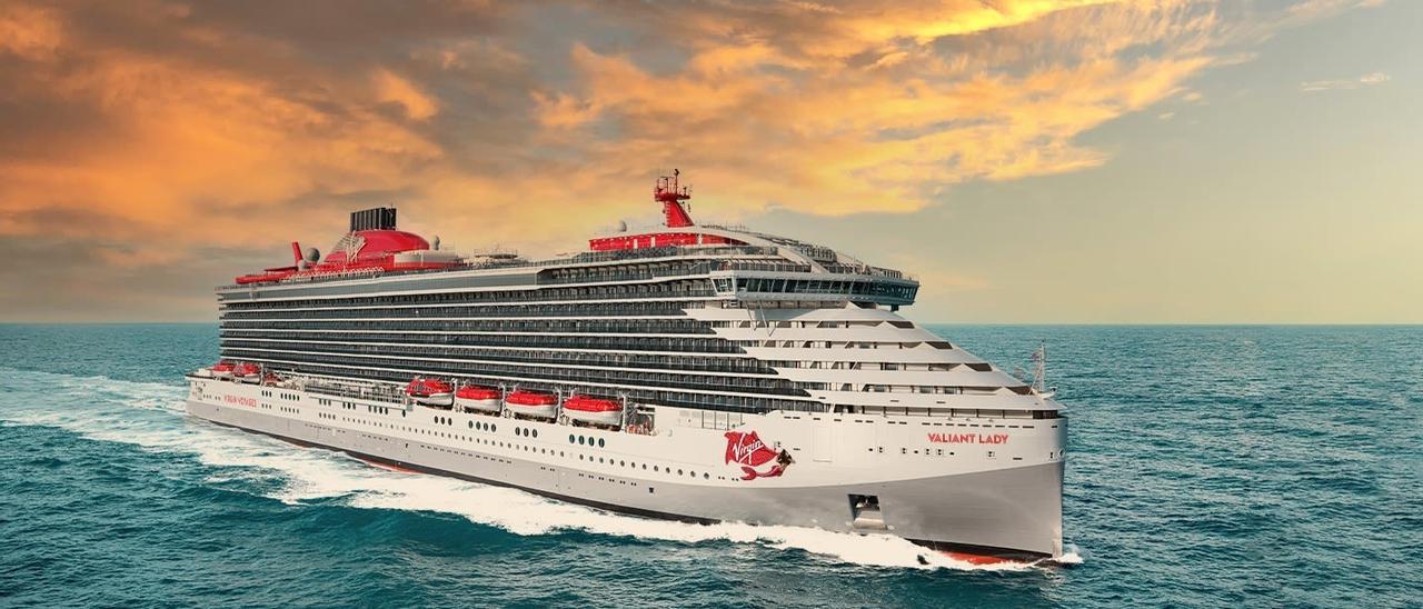 El &#039;Valiant Lady&#039; de Virgin Voyages, que visitará Canarias a finales de marzo.