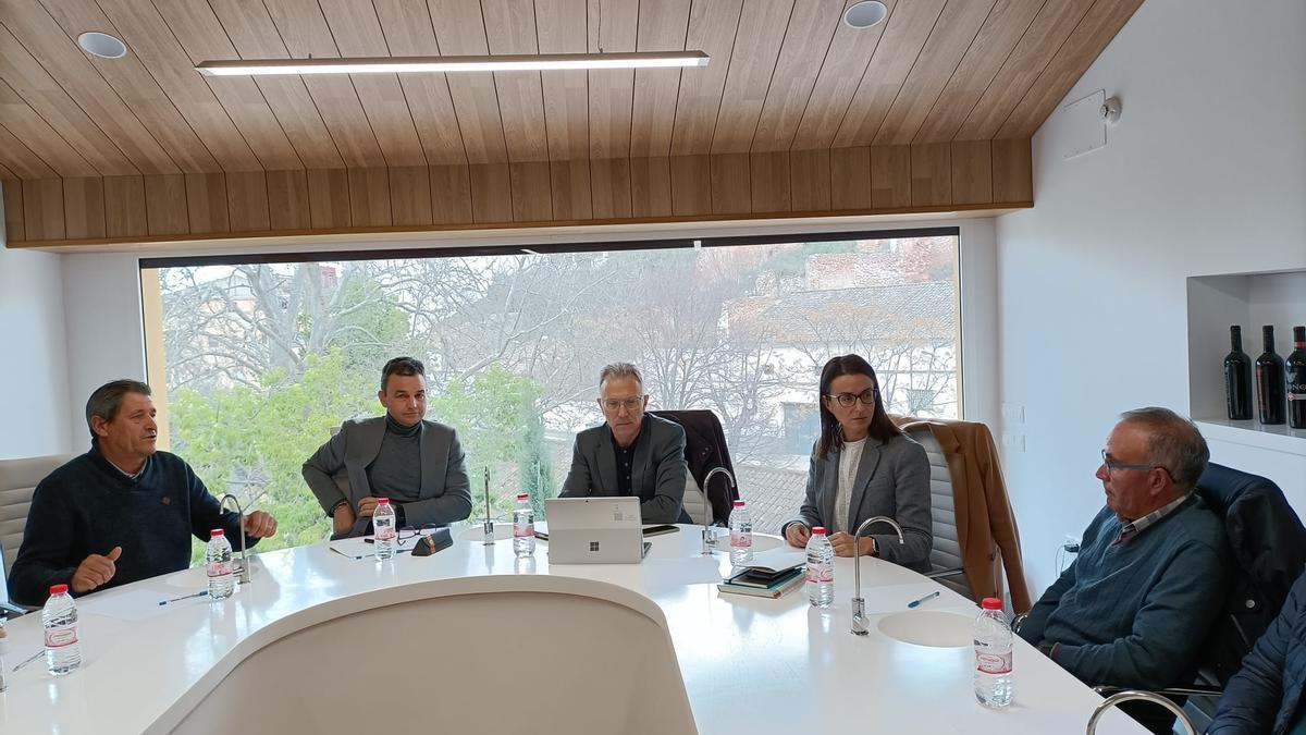 Representantes de las cooperativas en la reunión con el secretario autonómico.