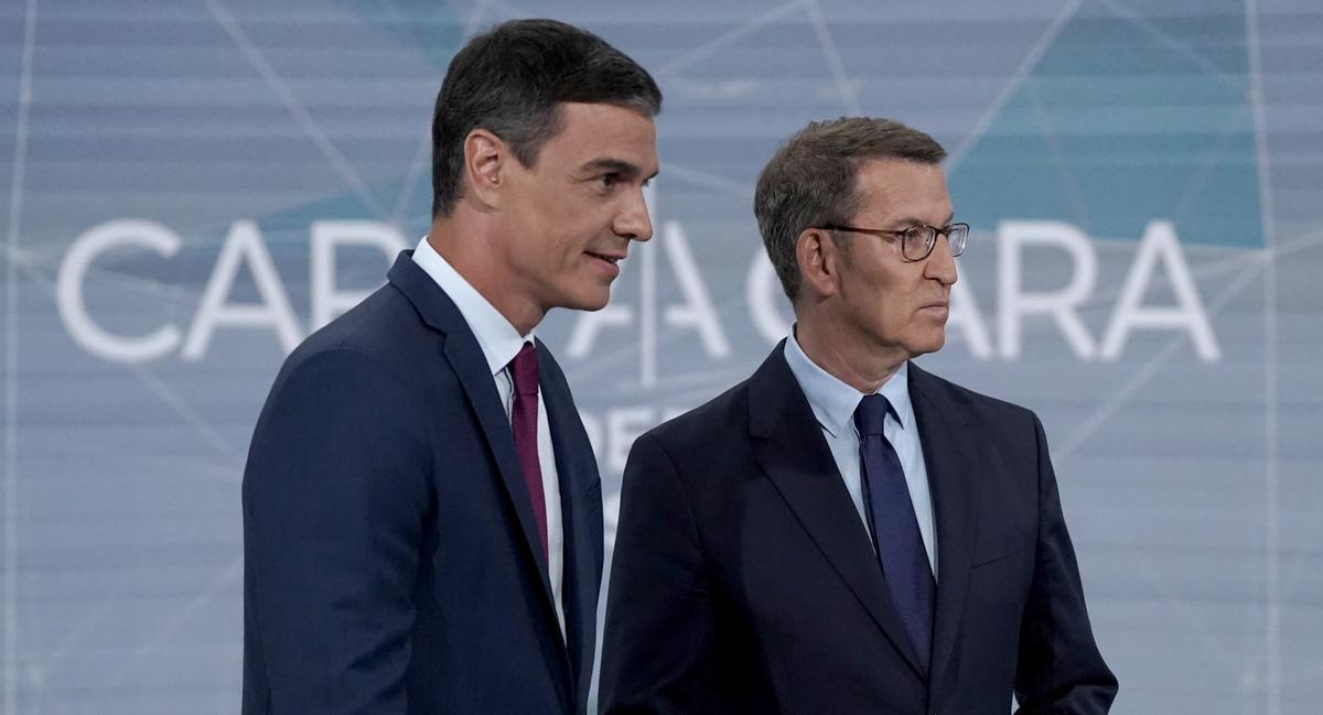 El debate electoral Pedro Sánchez - Alberto Núñez Feijóo, en imágenes