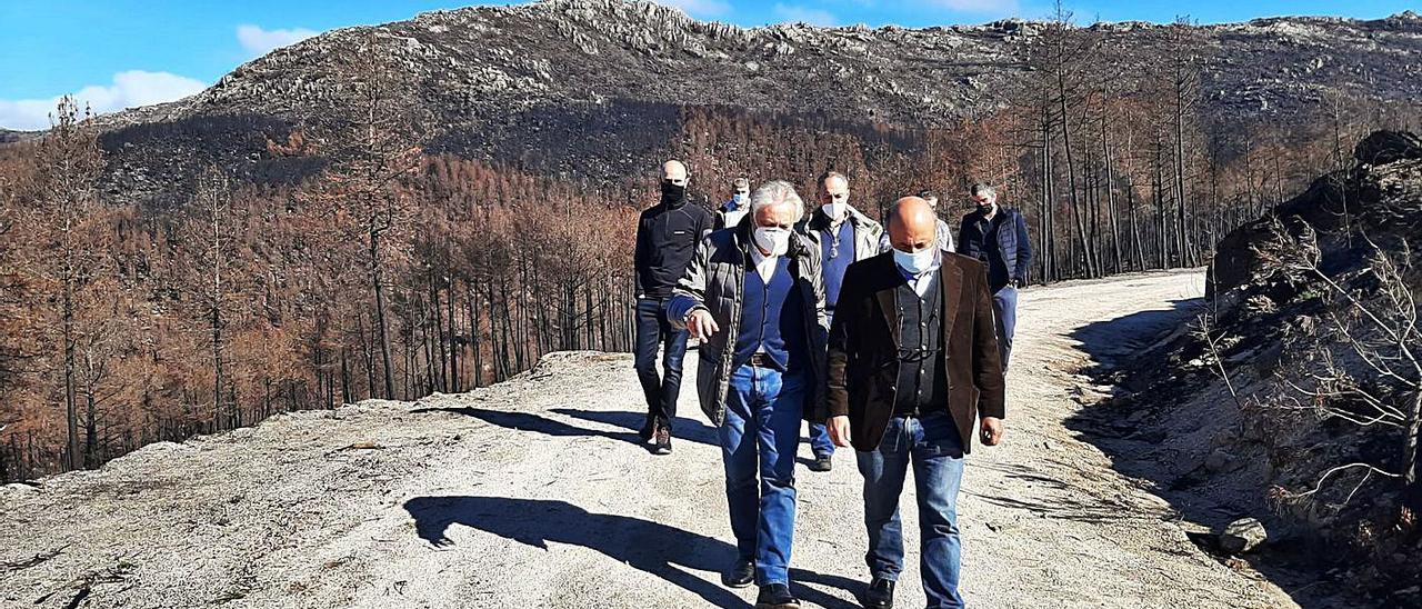 Visita a la zona devastada por el fuego en Lobios. |   // FDV