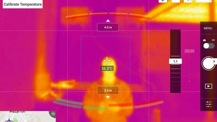 Mazarrón prueba con éxito un sistema para tomar la temperatura usando un dron