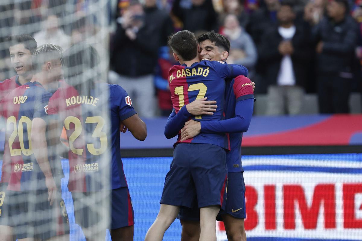 Gerard Martín y Marc Casadó marcaron su primer gol con el FC Barcelona