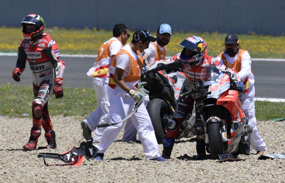 Tensión tras la caída de Lorenzo. Pedrosa y Dovizioso en el GP de Jerez