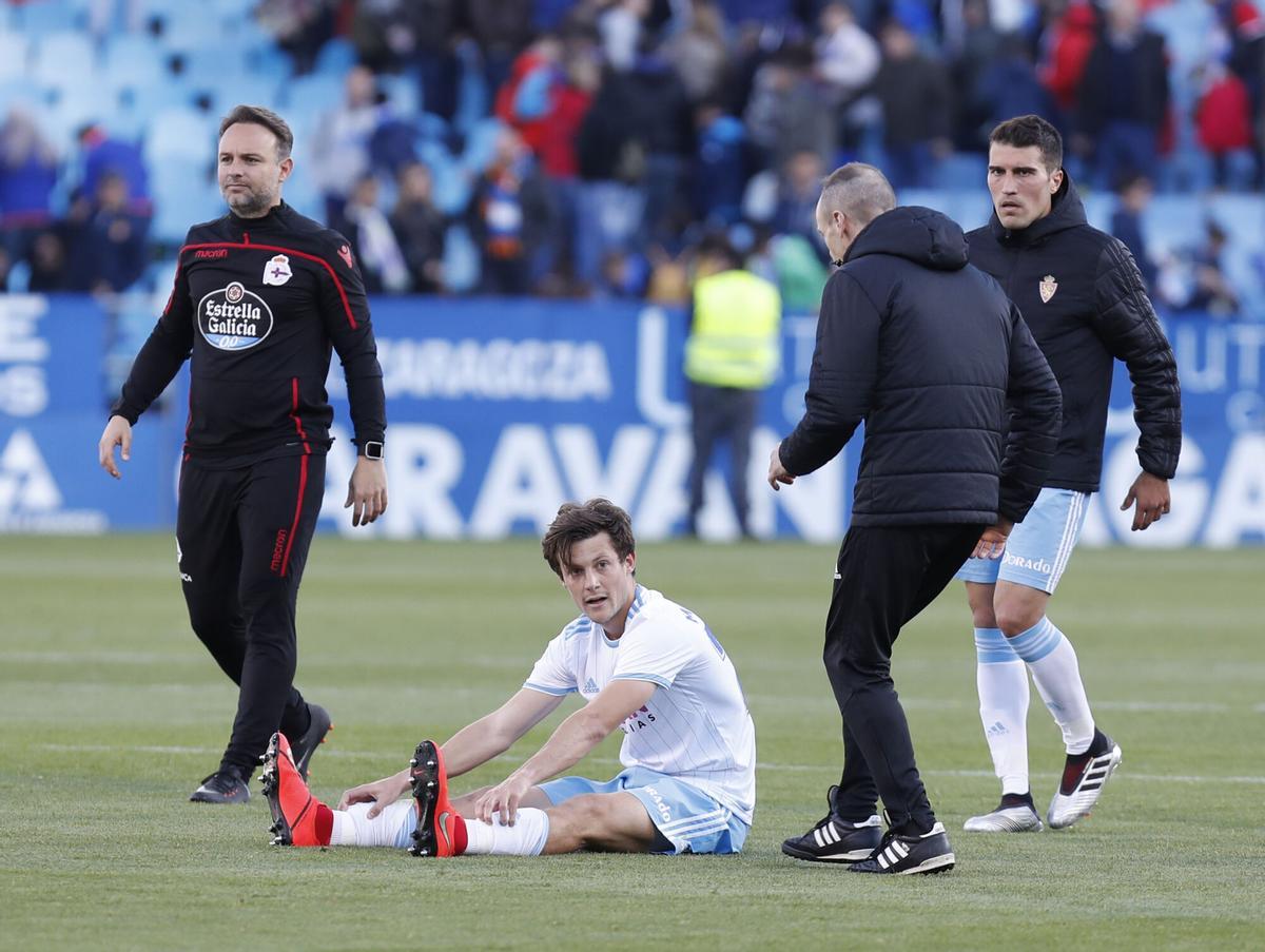 Marc Gual durante un partido con el Real Zaragoza