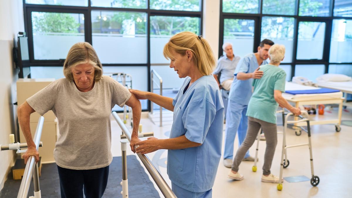 Una paciente en rehabilitación.