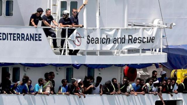 El barco Aquarius, de la ONG SOS Méditerranée