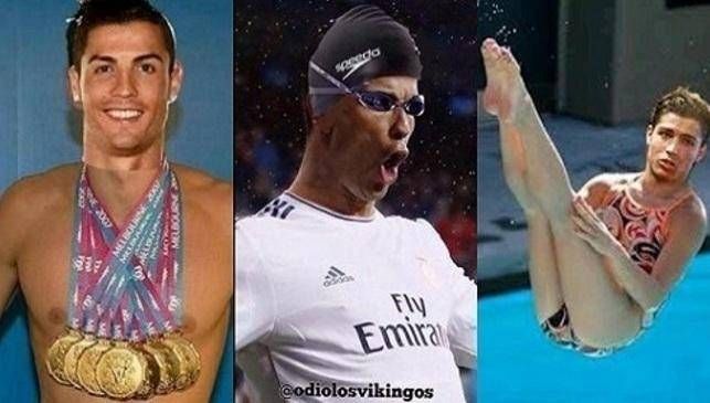 Fotogalería del 'piscinazo' de Cristiano