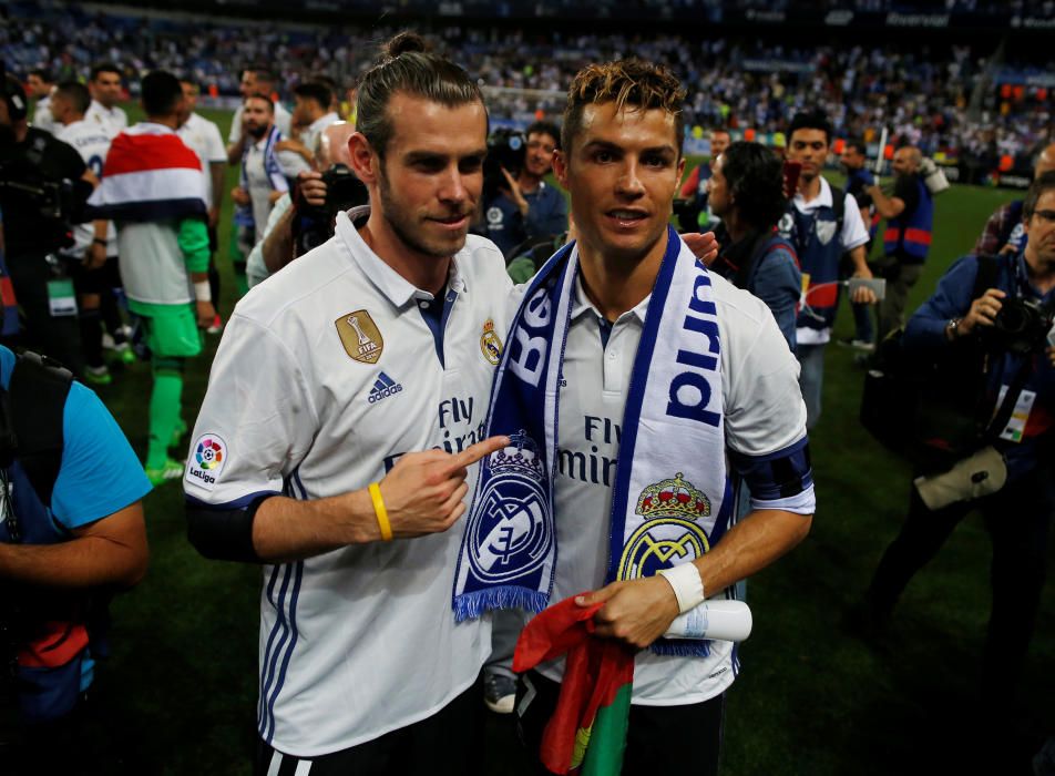 El Real Madrid celebra la Liga en Málaga