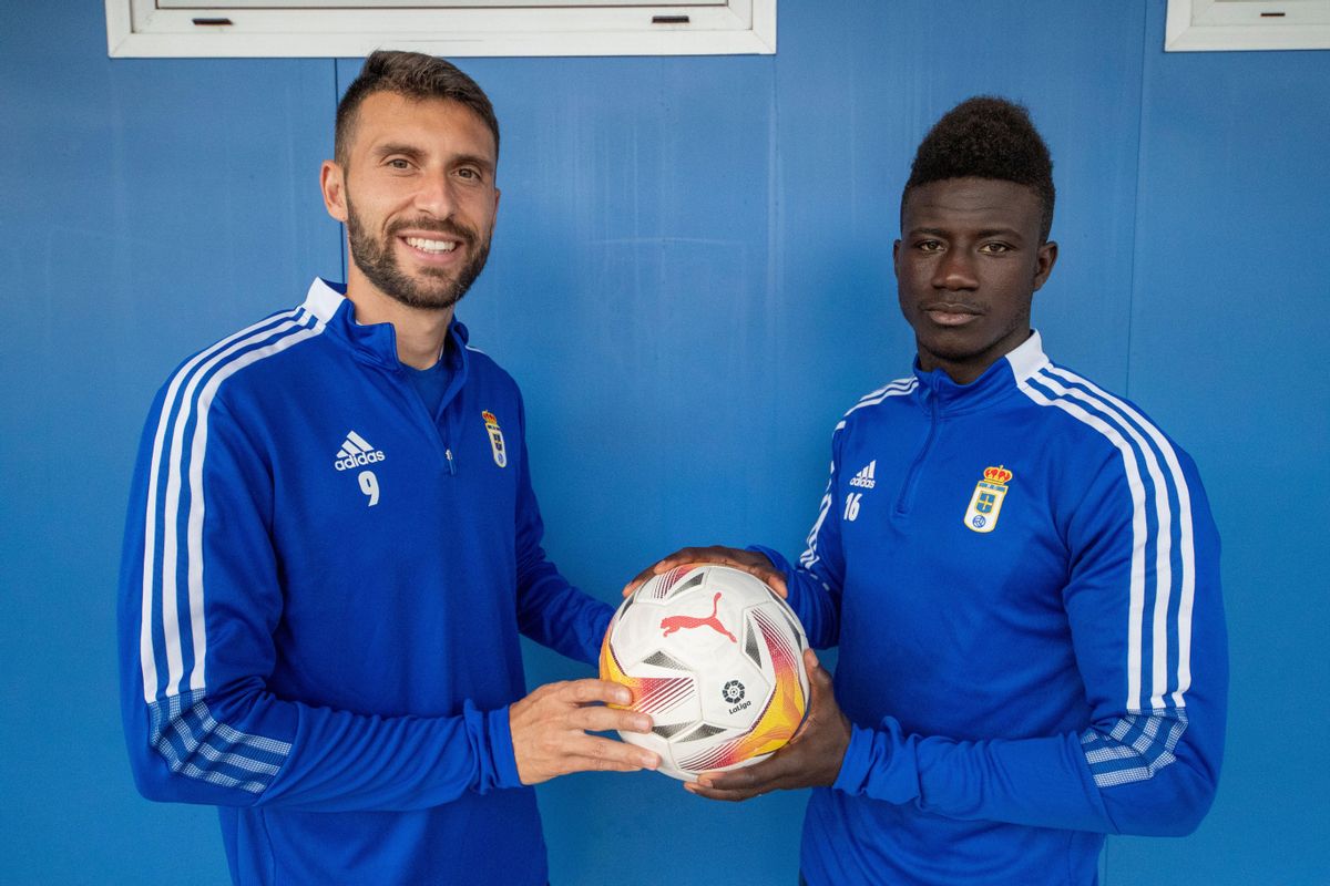 Bastón y Obeng, ayer en El Requexón
