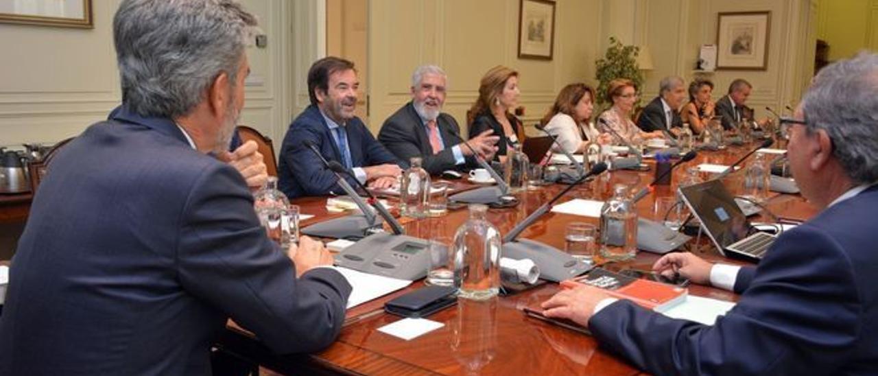 Carlos Lesmes en una reunión del CGPJ.