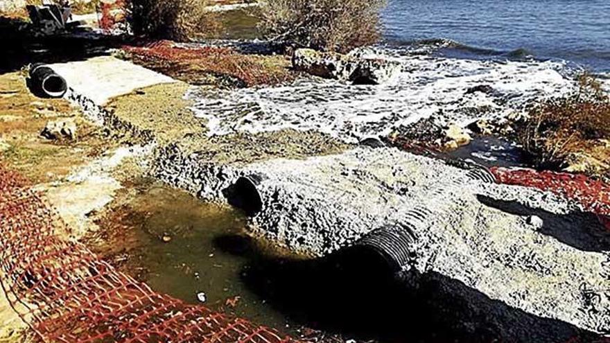 Imagen de las obras del paseo de sa Bassa Nova de Portocolom.