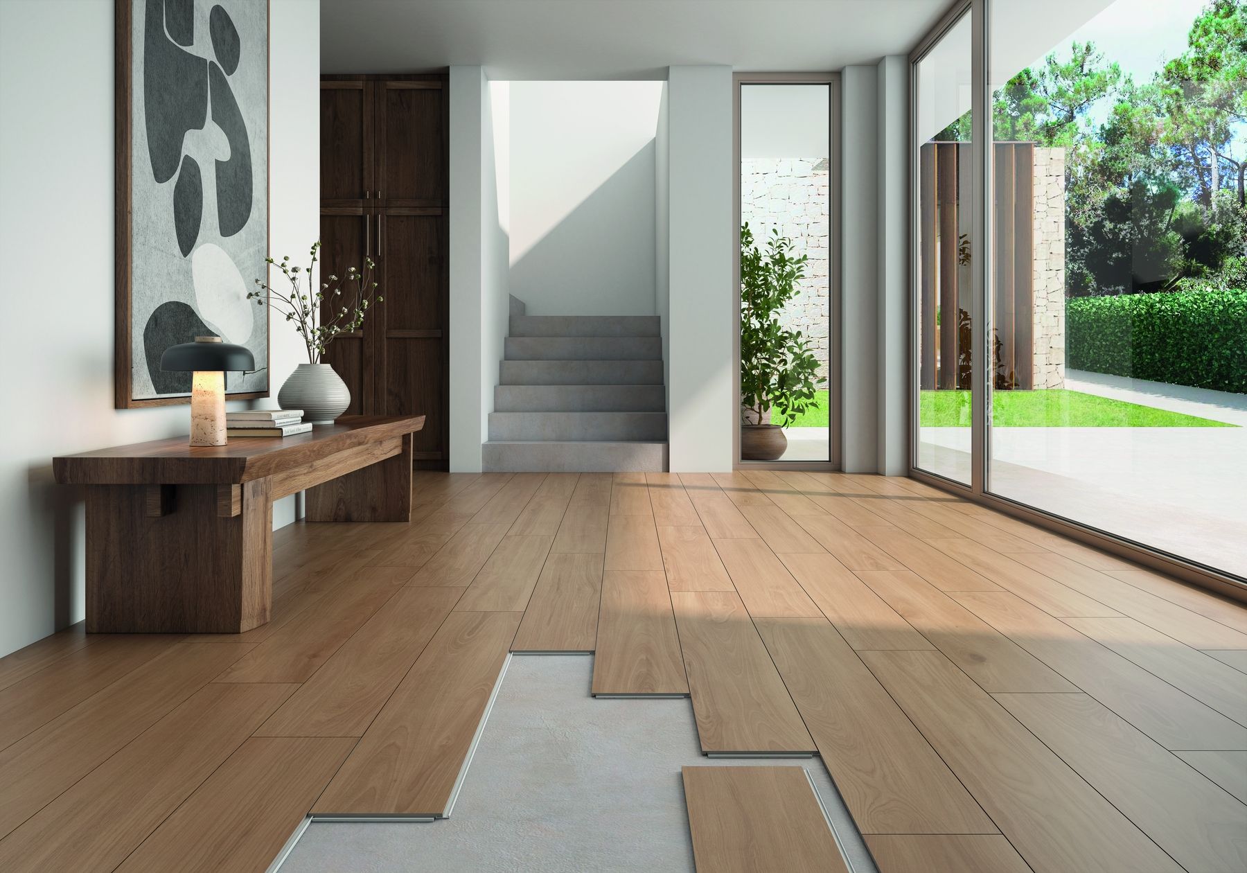 A los novedosos diseños de Geotiles, materializados en atractivas series cerámicas, se suma la funcionalidad de su innovador sistema de instalación ‘Quick Ceramica’, que asegura la rapidez y sostenibilidad.