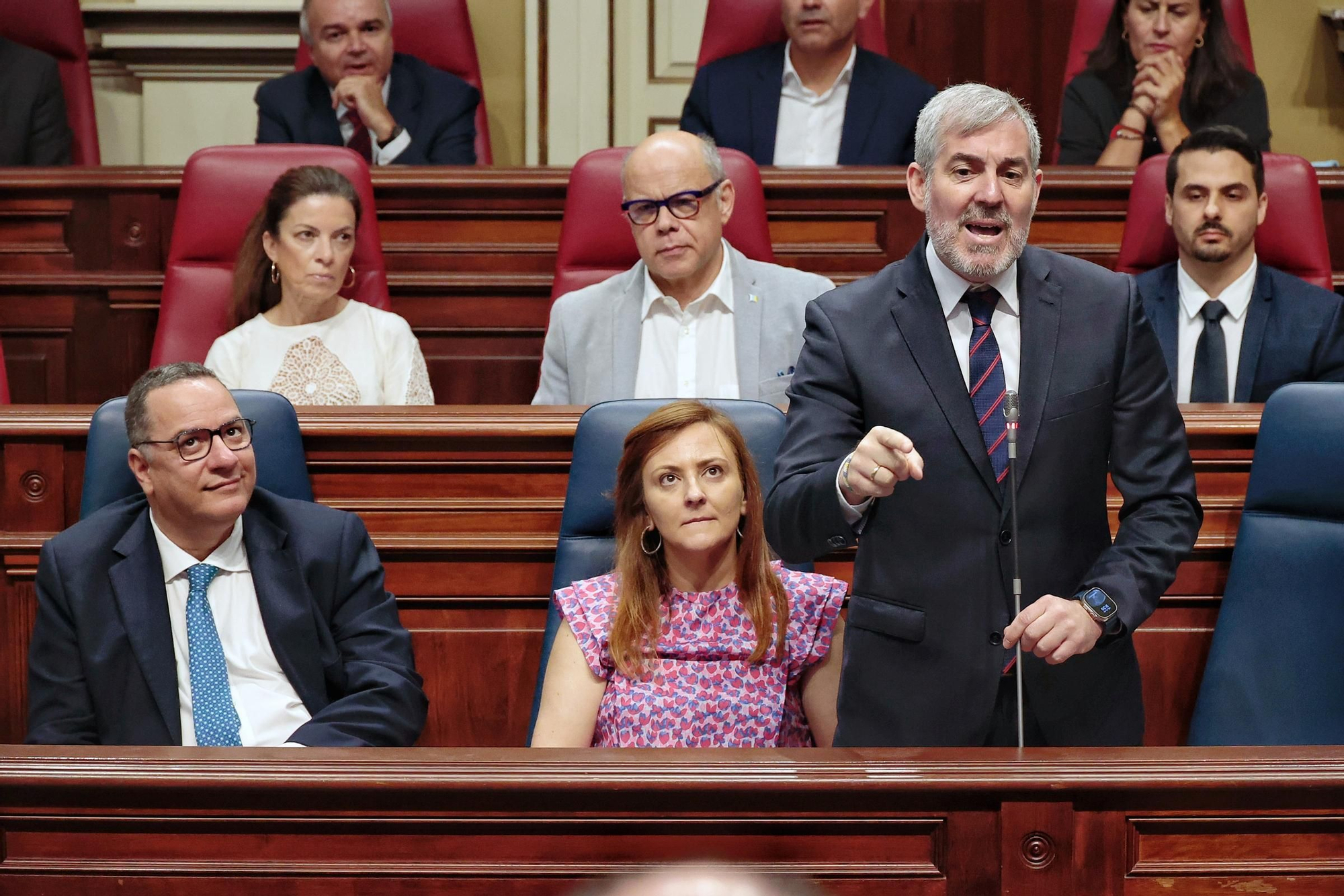 Sesión de control en el Parlamento de Canarias este miércoles 23 de julio de 2024.