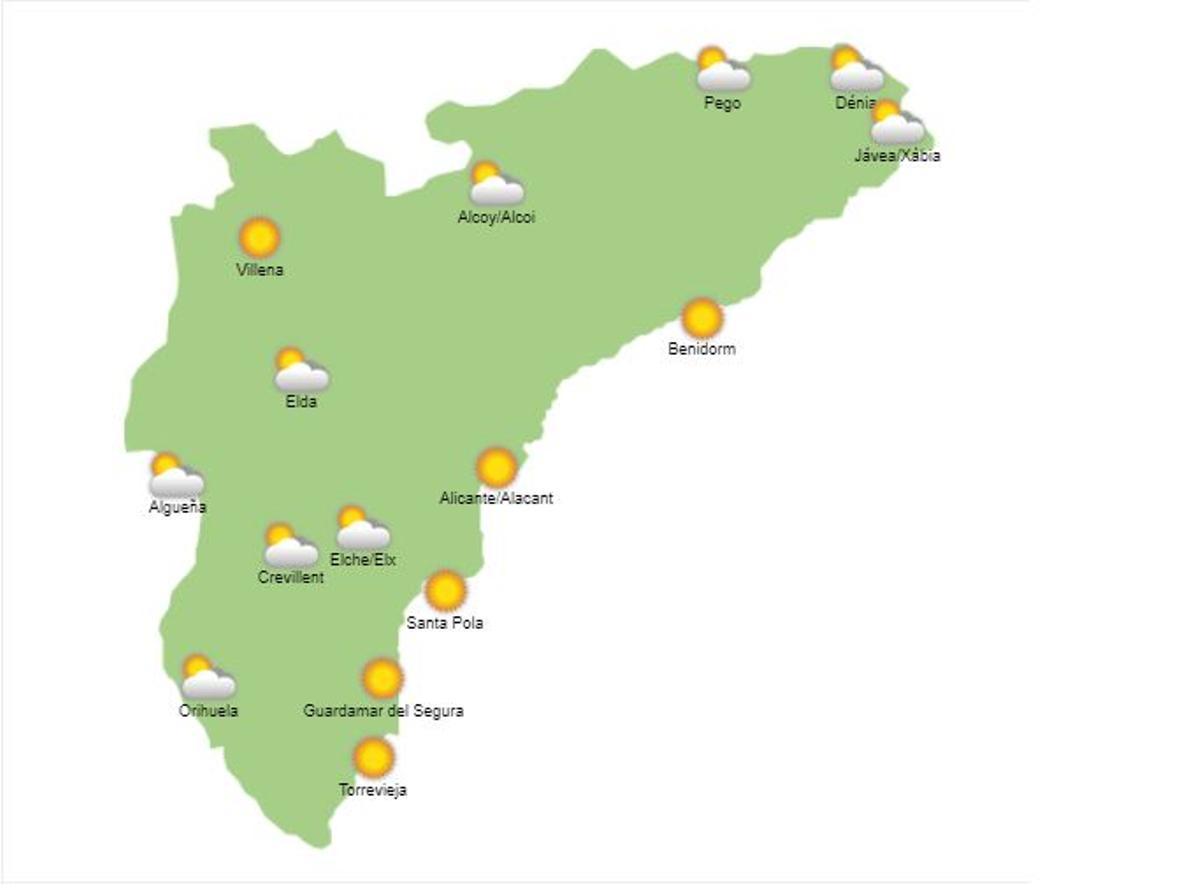El tiempo en Alicante para el viernes 8  de abril