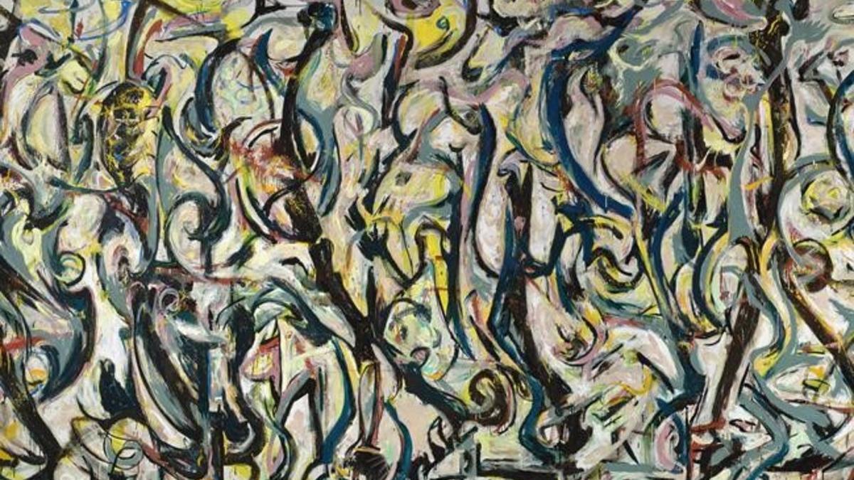 Fragmento del gran 'Mural' de 1943 que Jackson Pollock pintó para Peggy Guggenheim.