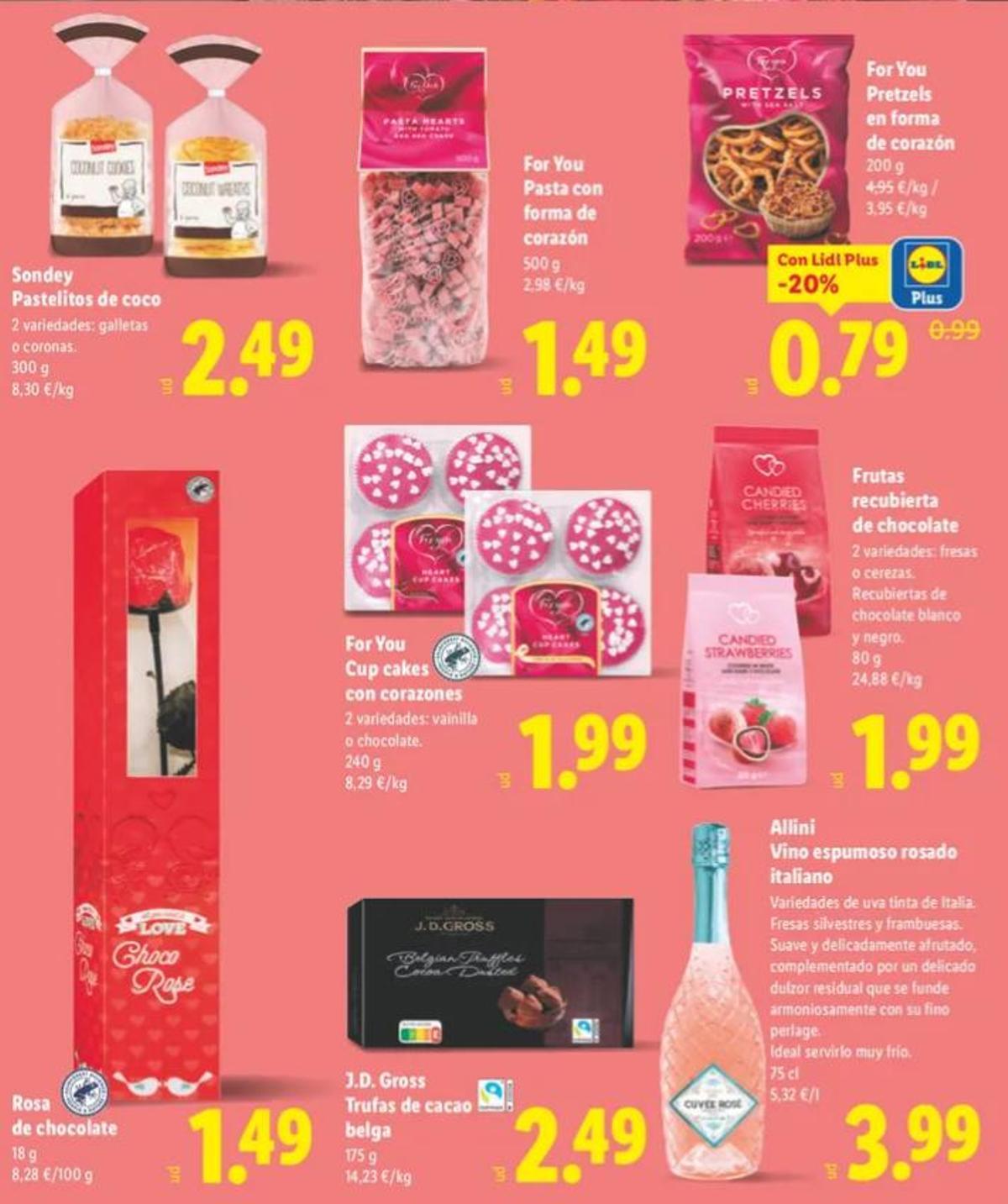 Productos de San Valentín.