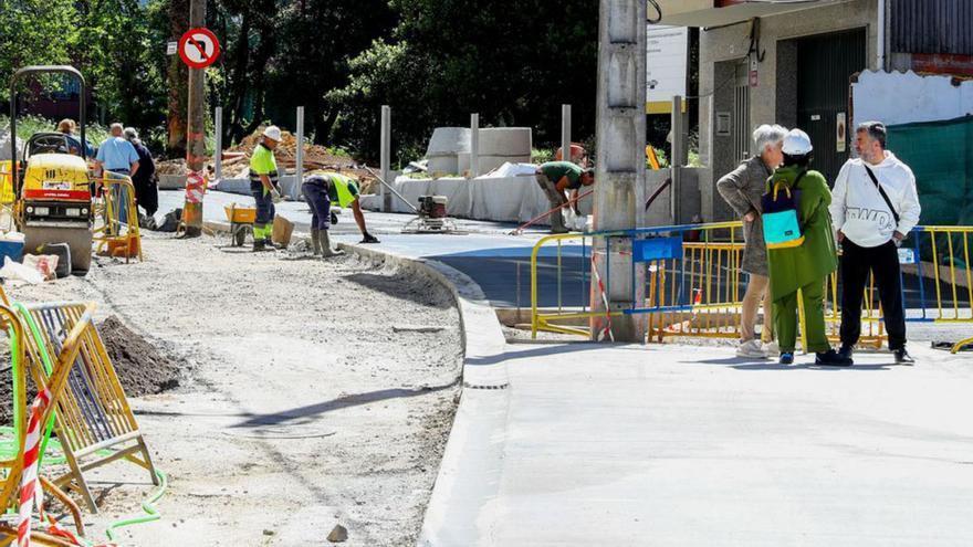 Las obras en Aquilino Iglesia Alvariño, ayer.