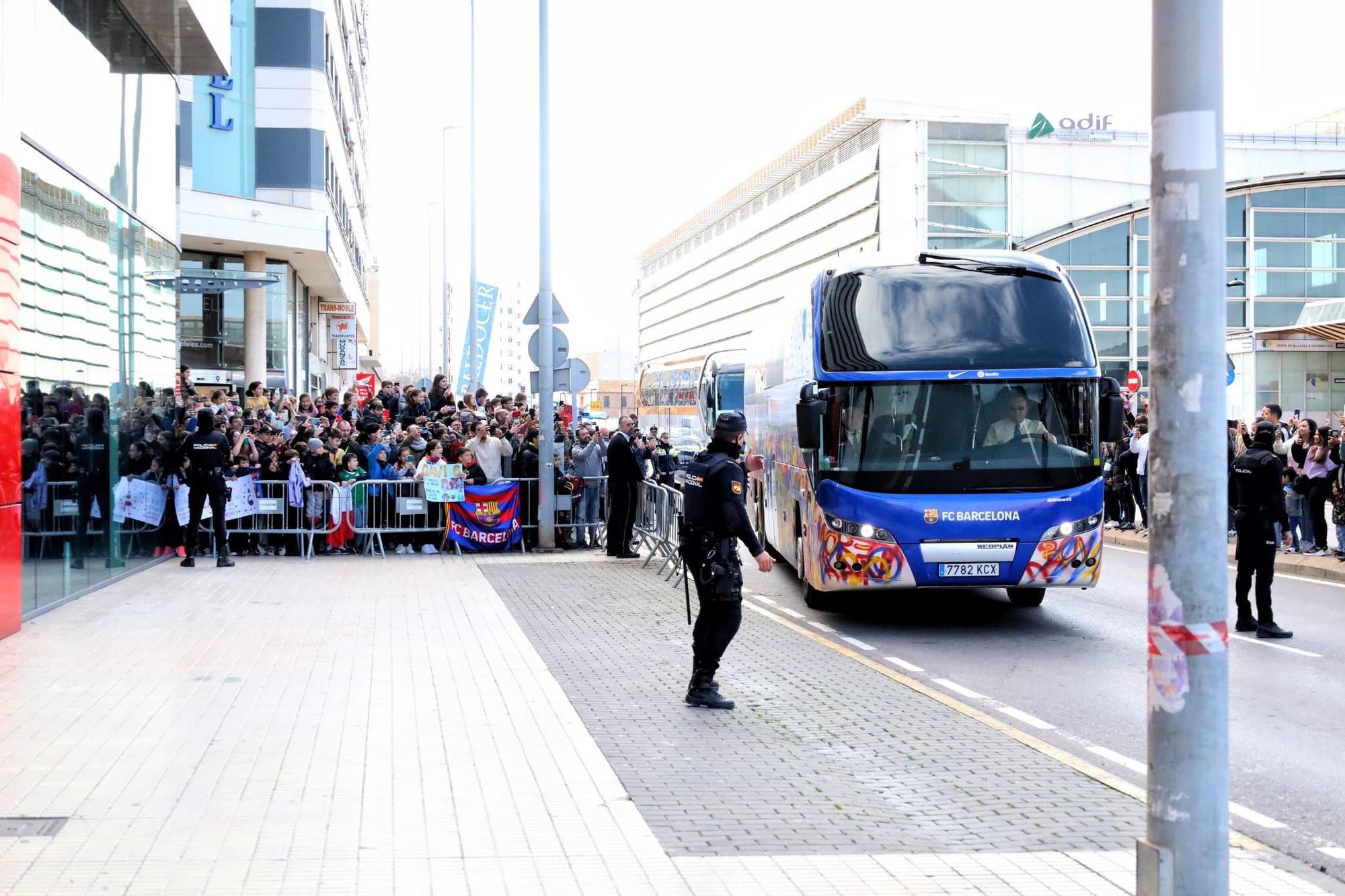 Llegada del Barcelona a Castelló para jugar contra el Villarreal