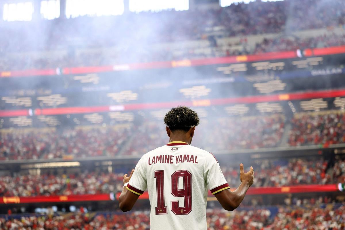 Lamine Yamal, durante el Portugal-España.