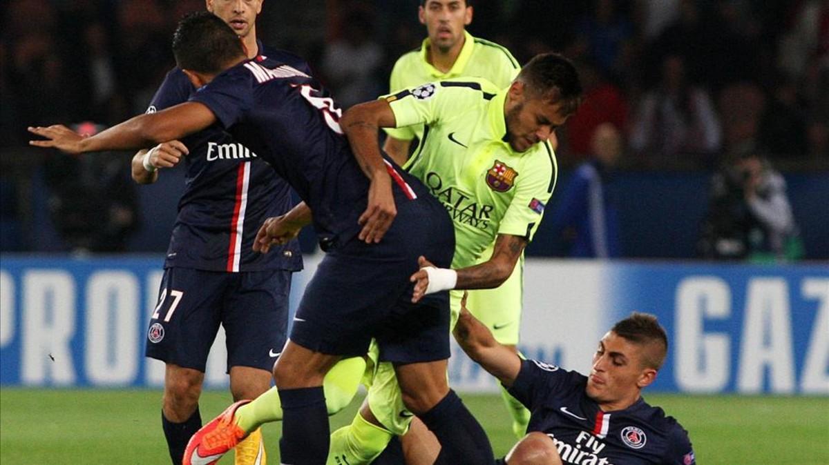 Neymar, Verratti y Marquinhos, protagonistas de la historia entre el Barcelona y el PSG