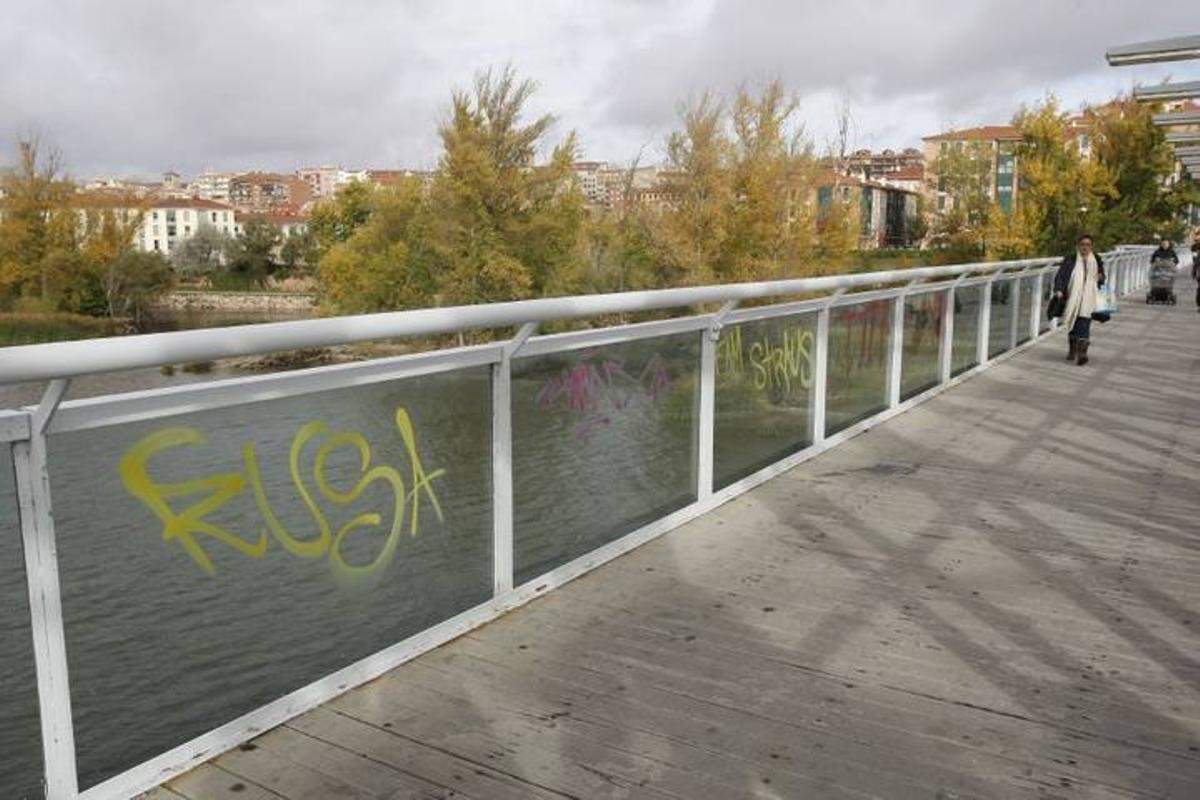 El Puente de Hierro sufre destrozos por su parte más débil, los cristales