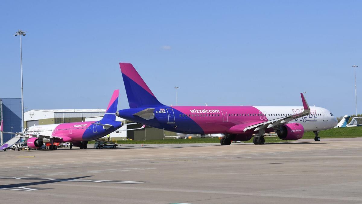 Aviones de la compañía Wizz Air.