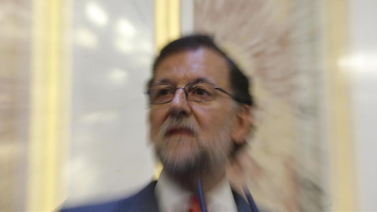 Mariano Rajoy, en rueda de prensa en el Congreso.