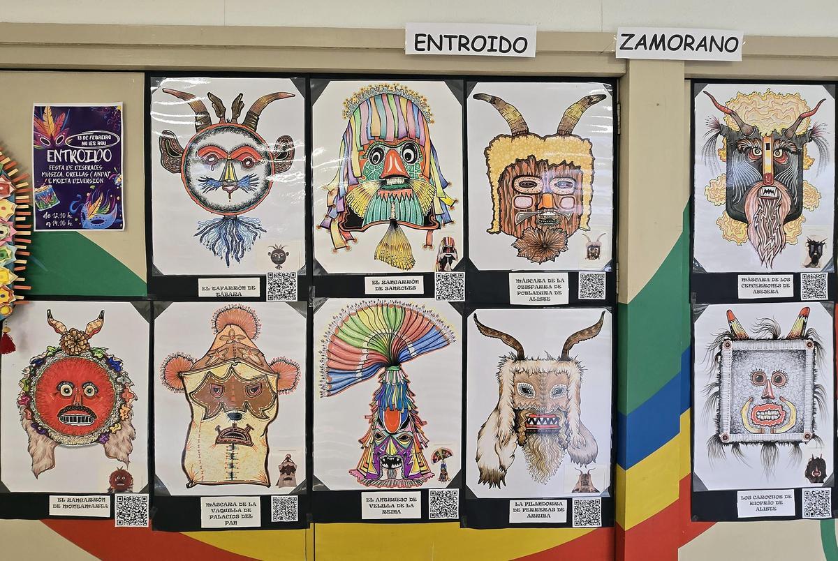 Máscaras del carnaval zamorano en la exposición del ROU vigués
