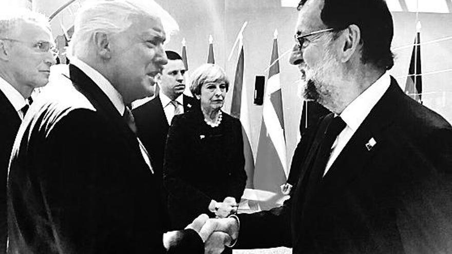 Donald Trump y Mariano Rajoy en la cumbre de la OTAN.