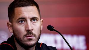 Hazard, durante la rueda de prensa