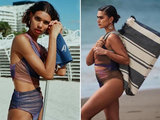 Dos modelos de distintas tallas con el bañador más deseado de Zara para el verano 2023
