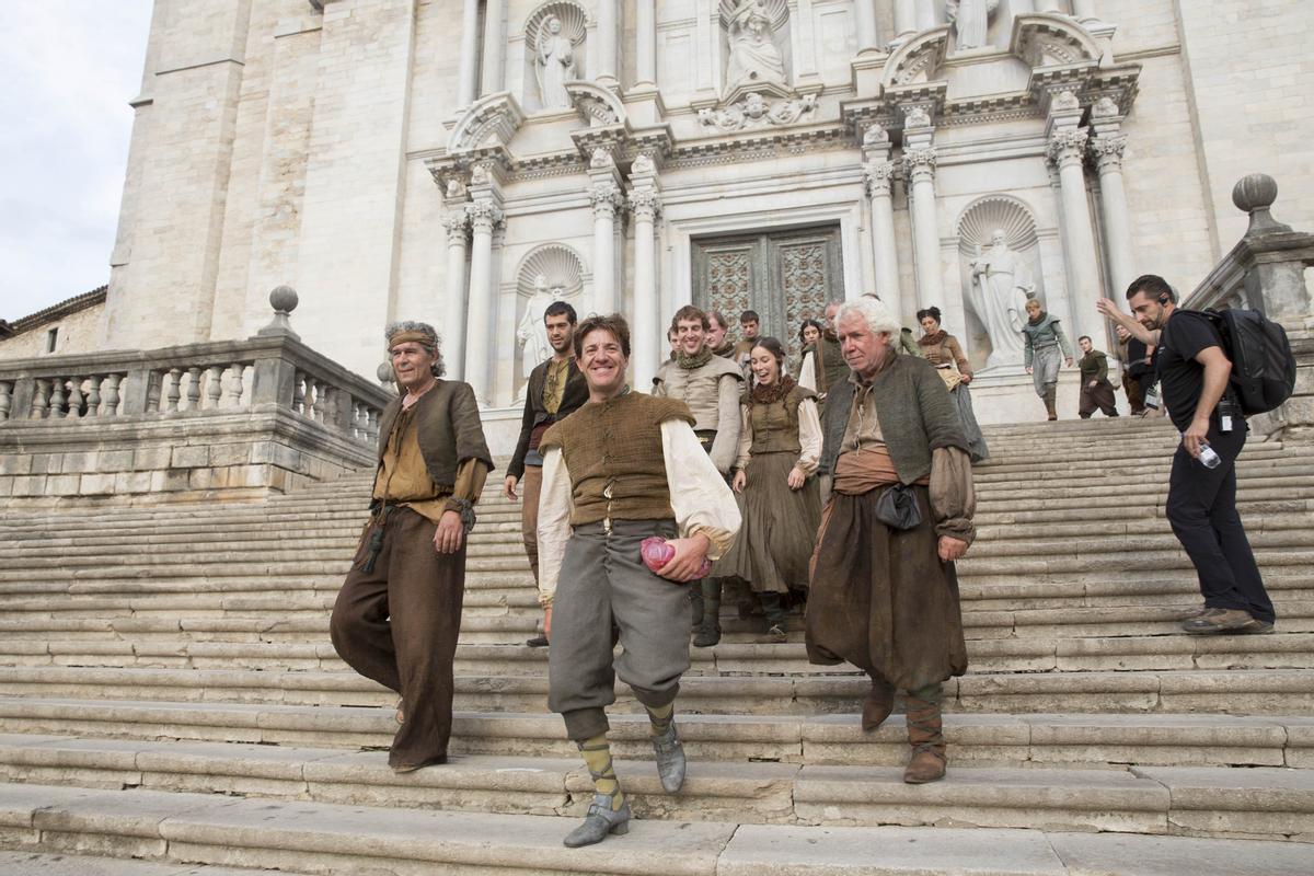 Figurantes en el inicio del rodaje de 'Juego de Tronos' en Girona, en 2015.