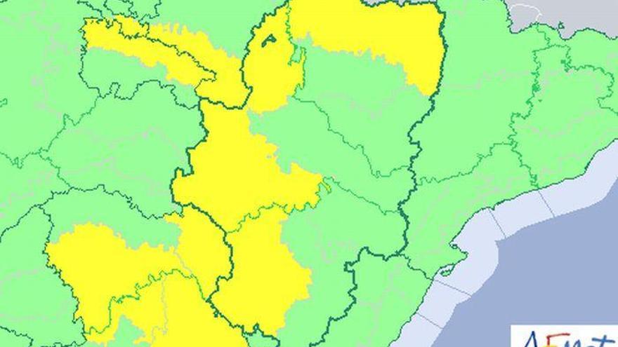 Alerta amarilla por lluvias y tormentas en varias zonas de Aragón