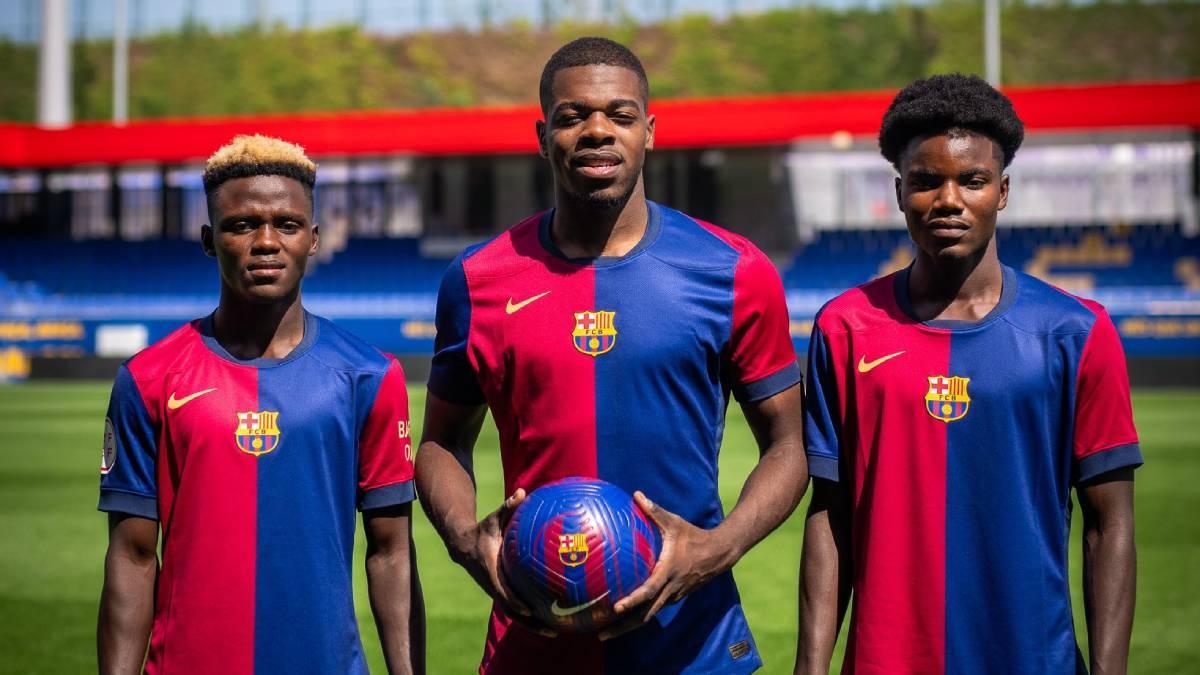 El Barça Atlètic presentó este martes los tres últimos fichajes