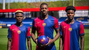 El Barça Atlètic presentó este martes los tres últimos fichajes