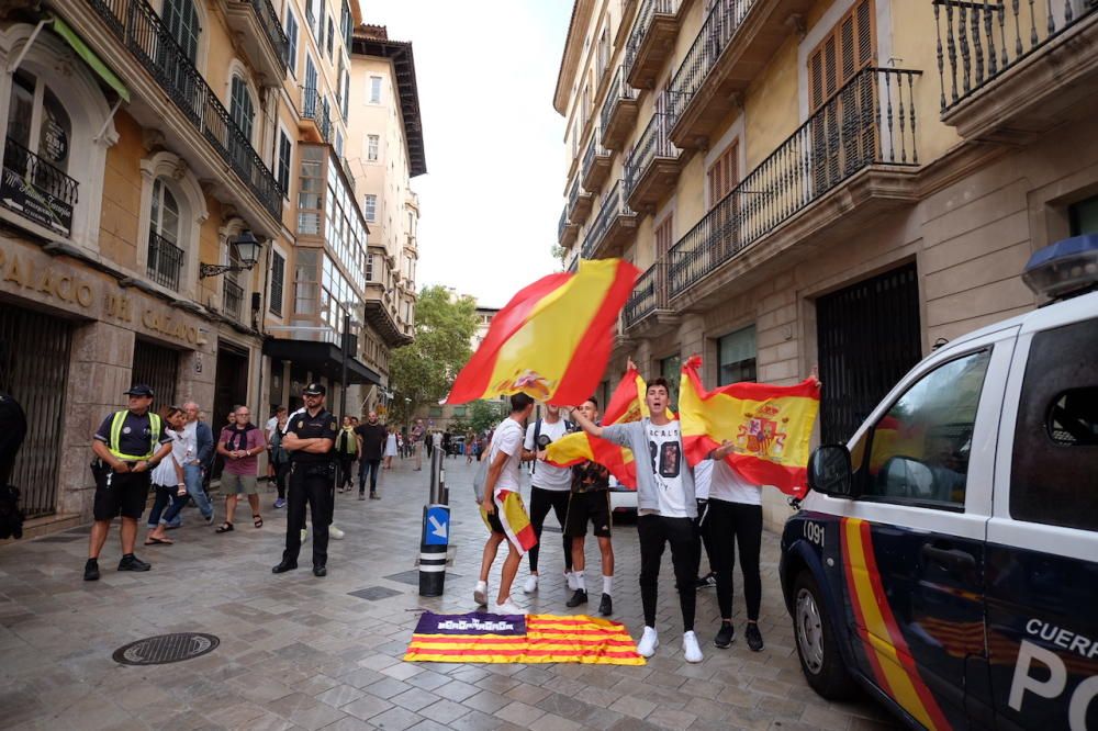 Manifestación en la plaza de Cort contra la "represión" policial en el referéndum de Cataluña