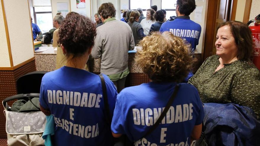 Funcionarios de Justicia, en una de las protestas de Vigo. // Marta G. Brea
