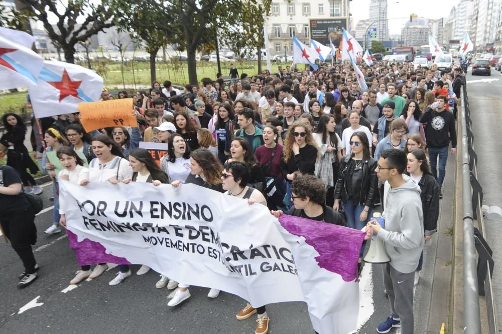 Manifestación de estudiantes en A Coruña