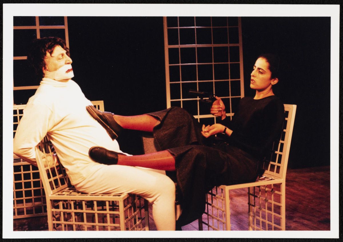 Representación de 'La muerte y la doncella', de Ariel Dorfman, en 1997.