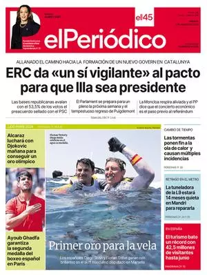 La portada de EL PERIÓDICO del 3 de agosto de 2024