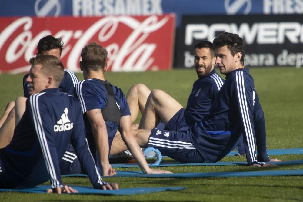 El entrenamiento del Oviedo de esta mañana