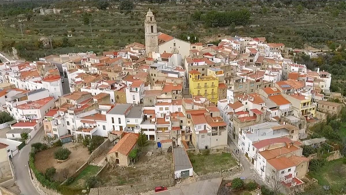 Vista aérea de Rossell, en el interior de Castellón.