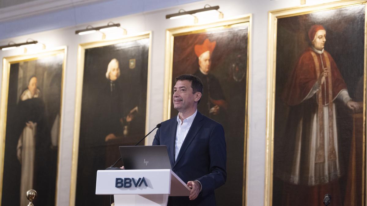 Rafael Doménech durante su intervención en el acto de entrega de premios.