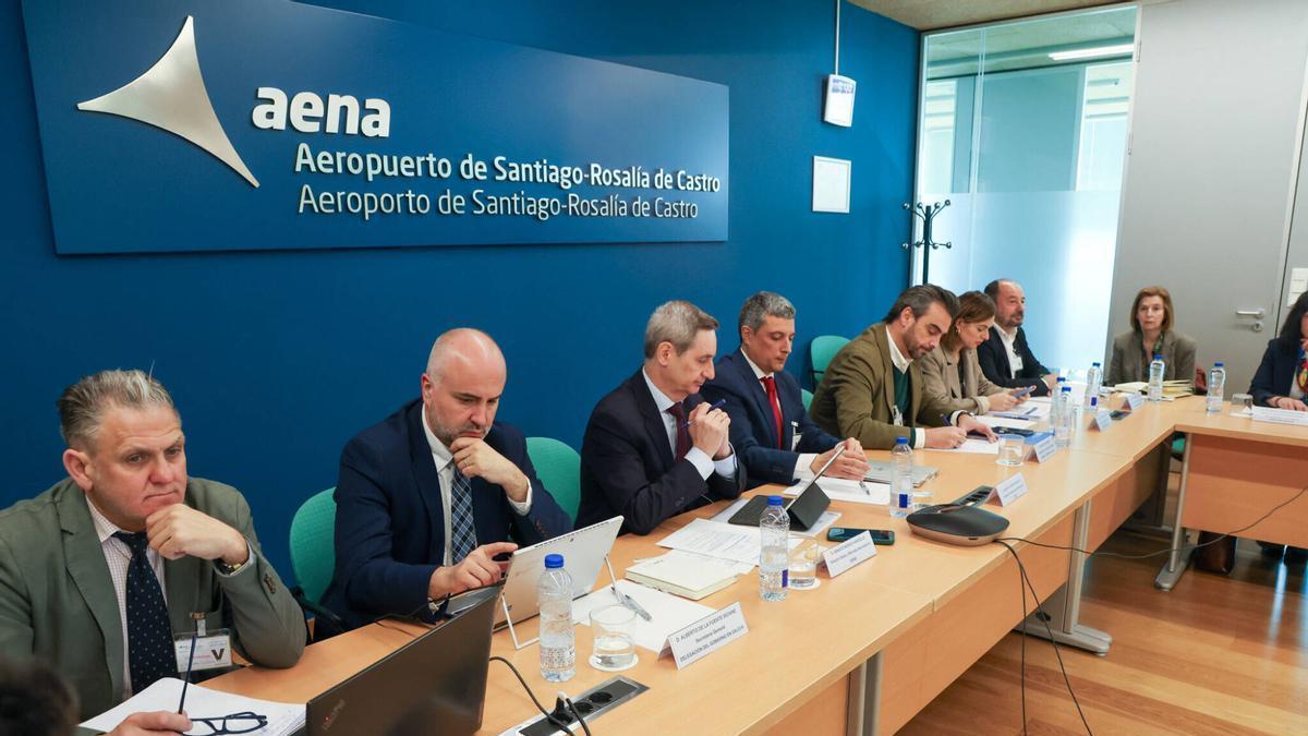 Reunión del Comité de Coordinación Aeroportuaria, celebrada en el aeropuerto de Santiago de Compostela.