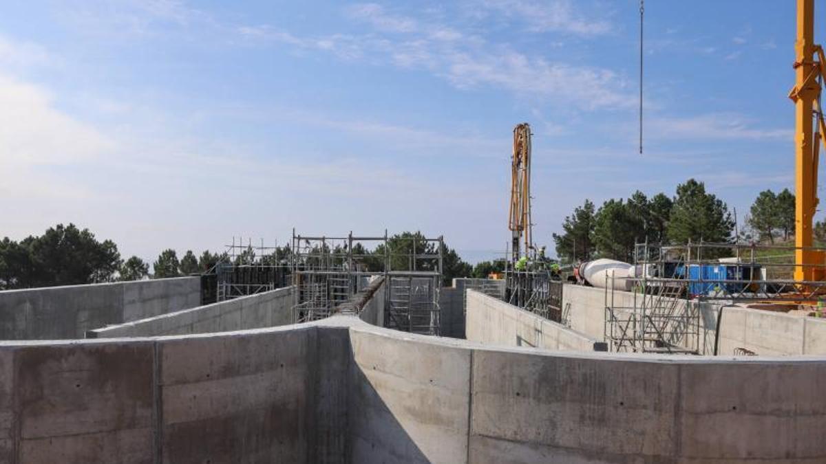 Obras de la EDAR de Niño do Corvo, en A Illa de Arousa.